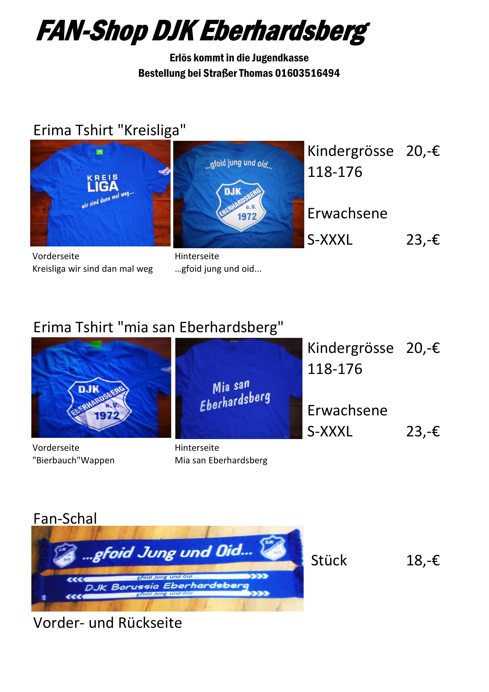 Fanshop-Übersicht der DJK Eberhardsberg